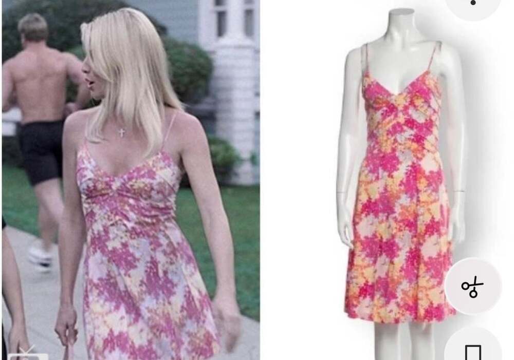 Diane von Furstenberg Y2K Floral Silk Spaghetti Strap Dress